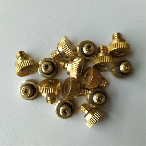 50Pcs Brass Irrigation Thread Mist Nozzle Low Pressure Misting Sprayer Water Nozzles UNC10-24 for Dust Control Outdoor Cooling System(0.3mm) - Image 5
