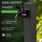 Freestanding Garden Water Column,Outdoor Water Tap with Dual Outlet Faucet - Image 5