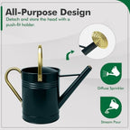 Gold Galvanized Iron Watering Can for Indoor Plants, DIY Watering Cans for House Plant Garden Flower, Long Spout Water Can for Outdoor Watering Plants 6.44L 1.7Gallon (Dark Green) - Image 4