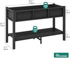 YITAHOME 48x18x30in Raised Garden Bed HDPE, Weather-Resistant Poly Lumber Planter Box with Legs & Storage Shelf, Elevated Garden Bed for Yard, Garden, Balcony - Black - Image 7