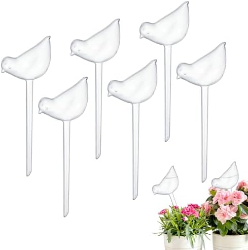 M METERXITY 6-Pack Plant Watering Globes, 9.8 Inch Plastic Bird Shape Self Watering Planter Insert for Indoor/Outdoor Pots, Self Water Devices Decorative Garden Stake [Transparent] by MMETERXITY
