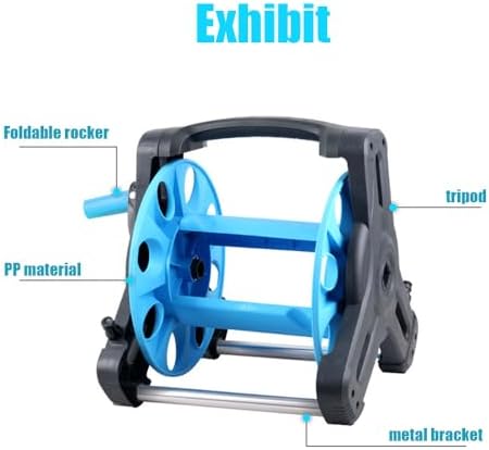 Garden Hose Reel Cart with Crank Handle, PVC Hose and Copper Sprinkler Head, Portable Storage Winding Reel for Outdoor Watering - Image 6