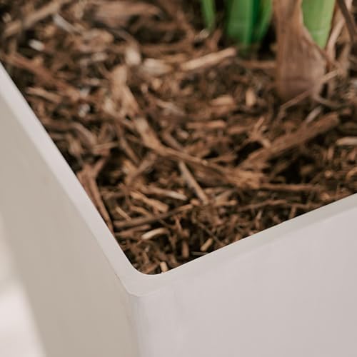 XBrand 28-Inch Tall Square Tapered Planter, Indoor & Outdoor Patio Décor, Set of 2, Light Gray - Image 5