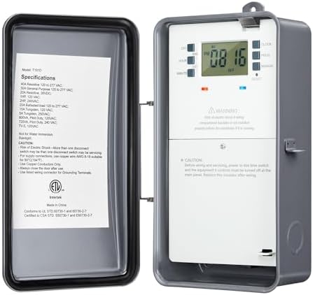 Suraielec Pool Timer, 7-Day 24-Hour Digital Pool Pump Timer, 40 AMP Heavy Duty, 120/240/277 VAC, Outdoor Metal Casing, Electric Switch Box for Swimming Pump, Hot Water Heater, Spa, Lights by SURAIELEC