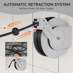 Giraffe Tools Pressure Washer Hose Reel 40ft, Power Washer Hose Reel, Pressure Washer Retractable Hose Reel, Heavy Duty, Wall/Floor Mounted, 3200 PSI, Silver - Image 3
