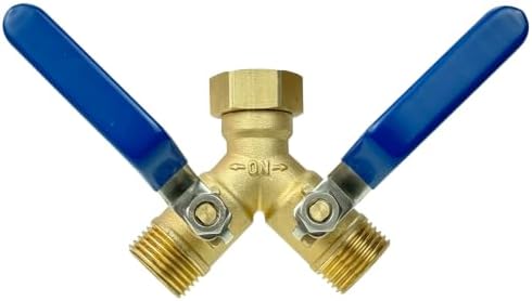 Hose Splitter 2 Way, All Brass Body-Pure Brass Zinc-Free, 13mm Valve hole, 3/4 Inch Thread by Unknown