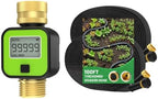 MIXC 2026 Thickened Flat Soaker Hose 100Ft + MIXC Water Flow Meter with Brass Inlet & Outlet by MIXC
