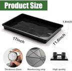 RooTrimmer 10 Pack Nursery Pots Trays (17"x11"x2"), Plastic Flat Seed Starter Trays, Durable Carrying Seedling Starter Tray, Reusable Tray for Planting and Collecting Drainage Water (Black) - Image 3