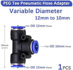 For Variable Diameter For Tee Hose Adapter Slip Lock For Pneumatic Tube Fittings For Quick Insert For DIY For Garden Irrigation For Connect Repair 1 Pcs/5 Pcs(PEG 12mm to 10mm,5 pcs) - Image 2