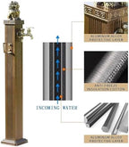 Freeze Proof Outdoor Faucet,Garden Water Column with Unique Design Brass Faucets,Outdoor Spigot with Garden Hose Holder Freestanding,Water Spigot Extender, Garden Tub Faucet(Black,69cm/27in) - Image 3