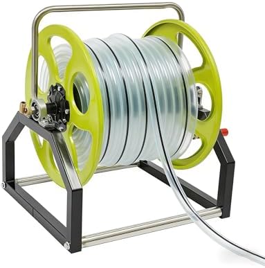 Retractable Hose Reel, Wall-Mounted Garden Hose Holder with Handle, Portable Cart for Outdoor Use, Ideal for Yard and Patio by Unknown