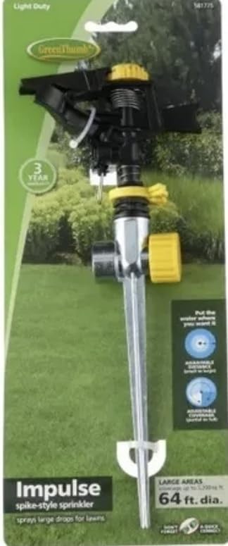 Green Thumb 933ZSGT 3200 sq ft Impulse Pulsating Lawn Sprinkler with Metal Spike Base - Pack of (4) - Image 2
