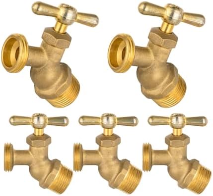 5Pack Seelink 3/4" MIP x 3/4" MHT No-Kink Hose Bibb Valve by Seelink