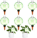 Plant Self Watering Globes with Covers, Plastic Water Bulbs Top Fill, Plant Watering Devices System Slow Release Terracotta, Water Spikes Stakes for Indoor (Green, 6pack) by GEWOSI