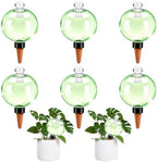Plant Self Watering Globes with Covers, Plastic Water Bulbs Top Fill, Plant Watering Devices System Slow Release Terracotta, Water Spikes Stakes for Indoor (Green, 6pack) by GEWOSI