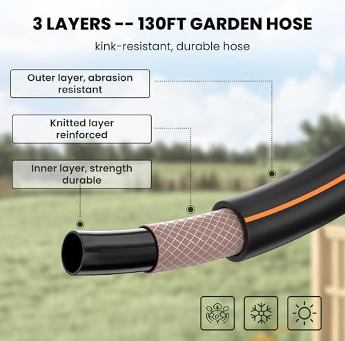 Giraffe Tools Retractable Garden Hose Reel 1/2"130FT Wall Mount Auto Rewind - Image 4