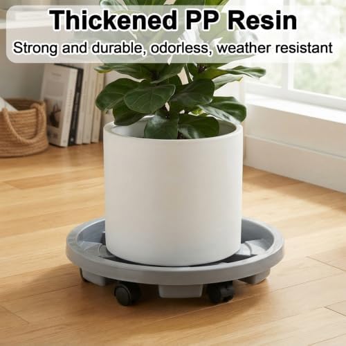 Bottom Watering Tray with Concealed Casters, Plant Pot Tray, 2 Pcs - Image 3