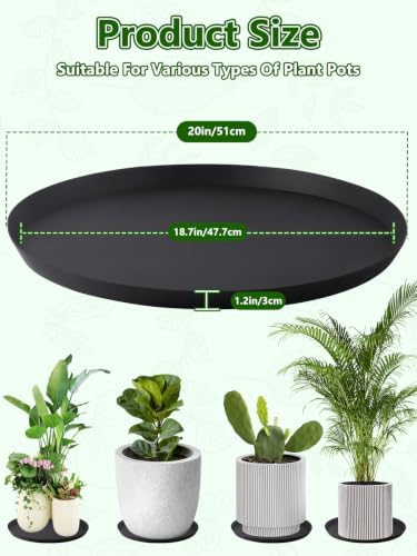 Kalolary 20 Inch Plant Saucer for Potted Plant Silicone Plant Trays - Image 2