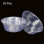 MECCANIXITY Plant Pot Saucer 11 Inch Plastic Round Flower Drip Tray for Indoor Outdoor, Clear Pack of 10 - Image 3