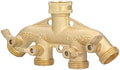 Hose Splitter, 4 Way Hose Splitter with Ball Valve Individual Control Gasket and Tape, Brass Hose Splitter Suitable for Garden Irrigation by Unknown