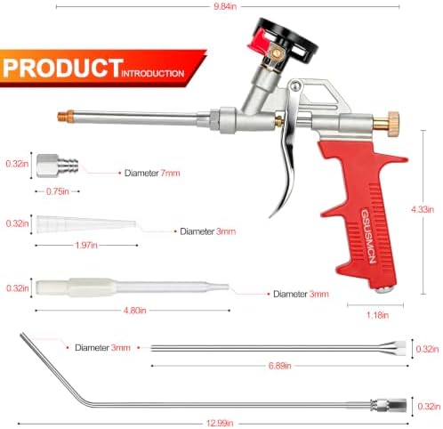 2 Pack Professional Foam Dispensing Gun,with 10 nozzles - Image 2