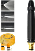 Home High Pressure Car Wash Water Gun with Booster Nozzle, Heavy Duty Metal Garden Hose Spray Nozzle, High Pressure Car Wash Gun with Multiple Patterns for Lawn Watering Plants (Black-10m hose) by Unknown