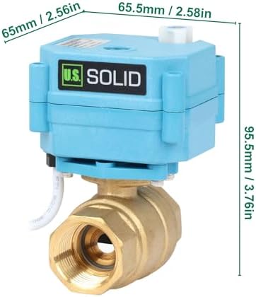 U.S. Solid Motorized Ball Valve - IP67 3/4inch Brass Ball Valve 9-24V with Waterproof Cover, Full Port, 2 Wire Auto Return, Manual Function, NPT, Normally Open - Image 6