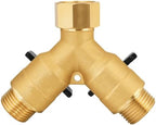 SIGURANTA Heavy-Duty Brass 2-Way High-Flow Garden Hose Splitter, Outdoor Faucet Y-Valve Diverter Connector with Butterfly Handle, Full-Flow Water Hose Adapter (Valve butterfly handle - 1-piece) - Image 6