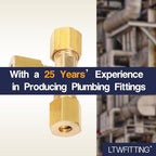 LTWFITTING 3/16-Inch OD Compression Tee,Brass Compression Fitting(Pack of 25) - Image 5