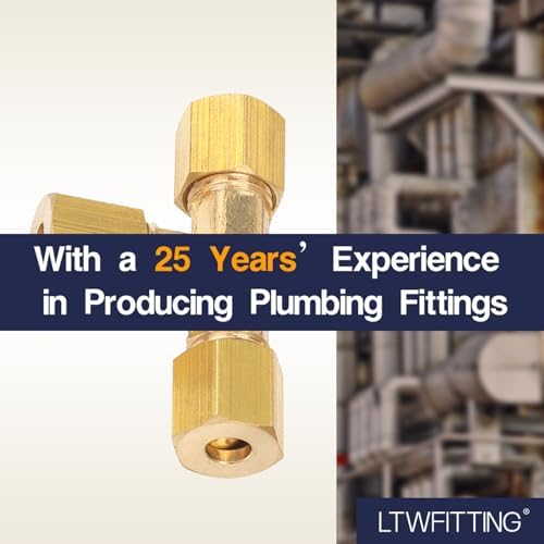 LTWFITTING 3/16-Inch OD Compression Tee,Brass Compression Fitting(Pack of 25) - Image 5