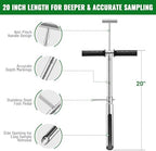 20 Inch Soil Sampler Probe, Stainless Steel Soil Core Sampling Tool with T-Handle, Heavy Duty Soil Probe for Lawn, Garden, Farm & Soil Testing - Image 4