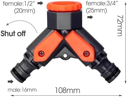 6PCS Water Hose Quick Connectors Plastic Rubber Coupler Pipe Adapter with Shut Off Valve for Irrigation System(Large) - Image 2