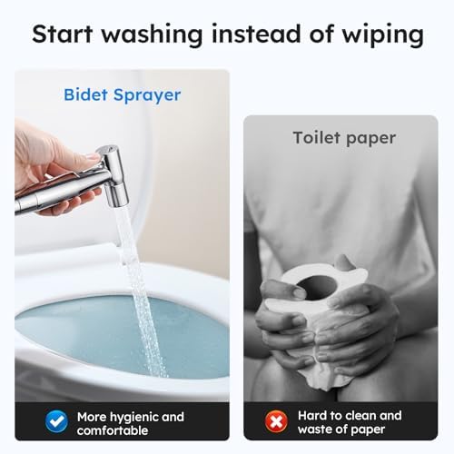 Arofa Handheld Bidet Sprayer, Bidet Attachment for Toilet, Chrome - Image 2