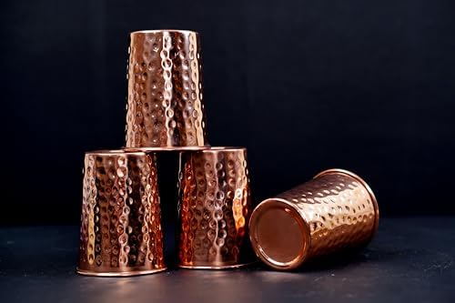 Pure Copper Hammered Water Dispenser Storage Water Tank with Tap and set of 4 Copper Glass | Water Pot | Cooper Water Storage Tank | 6.5 Ltr Capacity | 218 Oz - Image 5