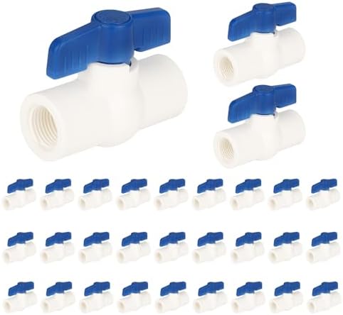 30piece EFIELD 1/2" PVC Ball Valve (FPT Threaded) Schedule 40,Blue Lever by EFIELDPEXTUBING