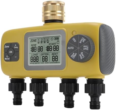 4 Zone Irrigation Timer Sequential Logic Brass Inlet Sprinkler - Image 4