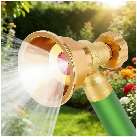 Hose Sprayer Nozzle Brass Adjustable Heavy Duty Garden Spray Attachment for Plant Watering Seedling Cultivation - Image 3