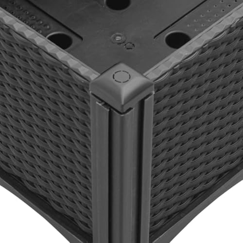 Garden Planter Box with Legs 15.7x15.7x16.5 Elevated Black PP - Image 7
