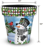 Briarwood Lane Winter Planter 11.75 x 11 x 11 Checkered Snowman Medium - Image 2