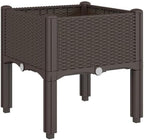 Raised Garden Planter Box with Legs 15.7" Rattan Look Brown by Unknown