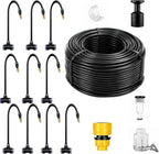 Tubing Drippers Canopy Misting System, Adjustable Bendable Brass Mist Nozzles+Faucet Adapter+Hose(30cm/12in,L 196ft(60m)) by Unknown