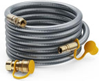 25 FT 1/2 Inch ID Natural Gas Hose with 1/2 Inch Female Flare x Male Quick Connect Plug, Low Pressure Gas Line for Generator, Grill, Patio Heater, Pizza Oven by PoweringYourReliableEnergy