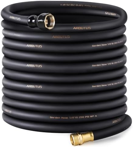 Garden Hose 5/8"x 150ft Brass Rubber Heavy Duty Water Hose 600 PSI Black by Unknown