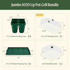 Vego garden Germination Bundle, 8Packs Jumbo Seedling Trays with Seedling Tray Lids and 10" x 20" Bottom Watering Trays Plus Seedling Humidily Dome - Image 2