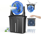 Ausic 9L Bucket Portable Misting Fan for Outdoors Patios, 30000mAh Rechargeable Battery Operated Camping Fan, 3 Strong Winds, 3 Large Spray Outlets, for Fishing/Travel/Garden Party/Golf/Tent/Office by Ausic