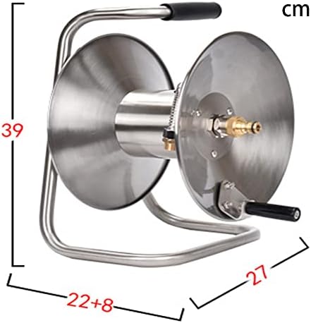 Garden Hose Holder, Stainless Steel Garden Hose Reel, 2 in 1Water Hose Reel, Hand Wall/Floor Mounted Hose Stand for Yard Lawn - Image 7