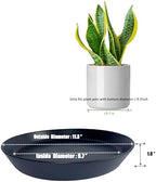 Ceramic Plant Saucer Tray 9 10 11 Inch Black, 11.3" OD x9.7 ID x1.8 Deep| Round Sturdy Heavy Duty Glazed Bevel Planter Drip Flower pots with Catch Basin for Indoor Outdoor Plants - Image 2