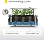 Permasteel Herb Garden Planter with Trellis Support, Self-Watering System with Water Level Indicator, Fits Multiple Herb Plants, for Basil, Flowers, Succulents, Indoor & Outdoor, Taupe - Image 4