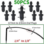 Garden Supplies 50X Transparent Bend Arrow 1/4'' 4/7mm Hose Dripper Drip Emitter Water Saving Sprinkler Garden Micro Irrigation Nozzle(W-50PCS) - Image 2