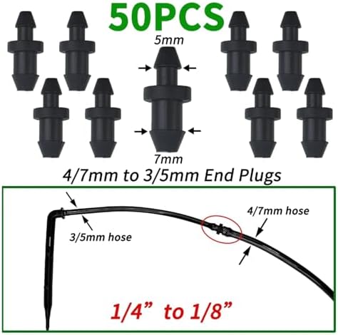 Garden Supplies 50X Transparent Bend Arrow 1/4'' 4/7mm Hose Dripper Drip Emitter Water Saving Sprinkler Garden Micro Irrigation Nozzle(W-50PCS) - Image 2